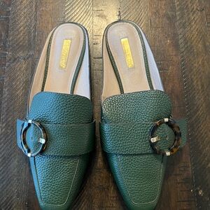 Louise et Cie Forest Green Leather Loafers